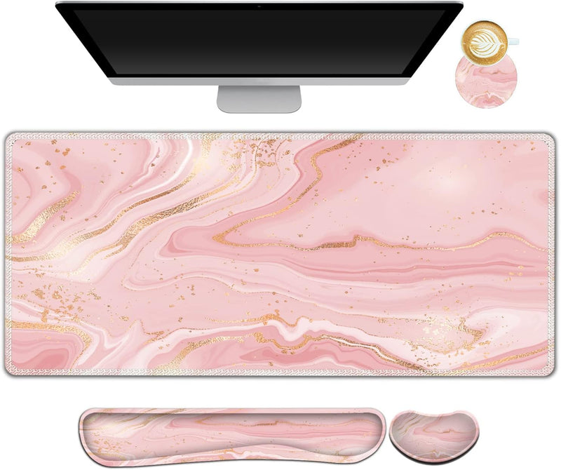 4-in-1 Pink Marble Premium XXL Desk Set