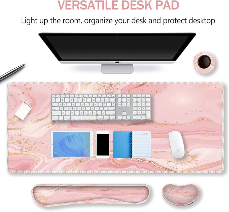 4-in-1 Pink Marble Premium XXL Desk Set